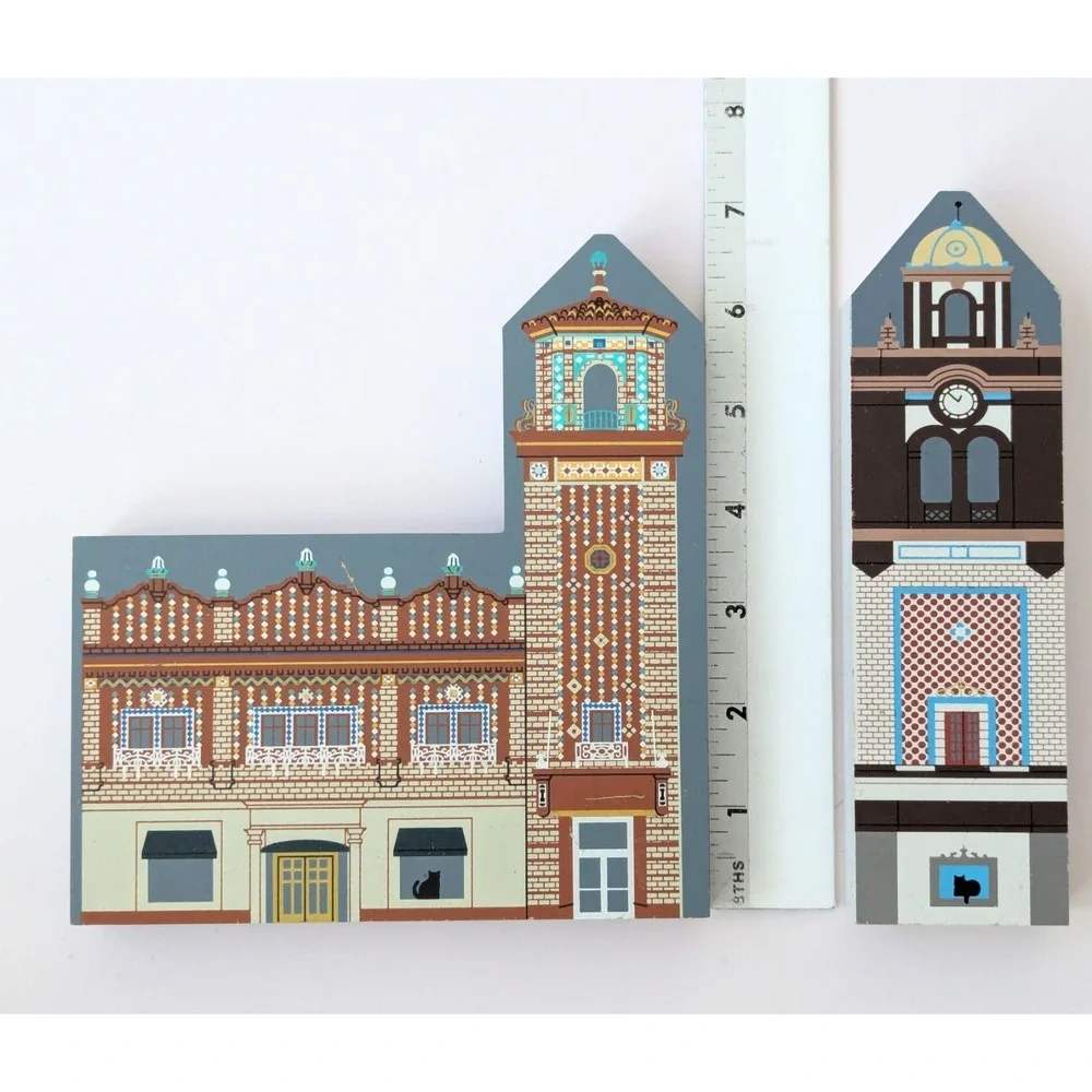 Vintage Cat's Meow Village COUNTRY CLUB PLAZA Kansas City Missouri 1996 RARE Set